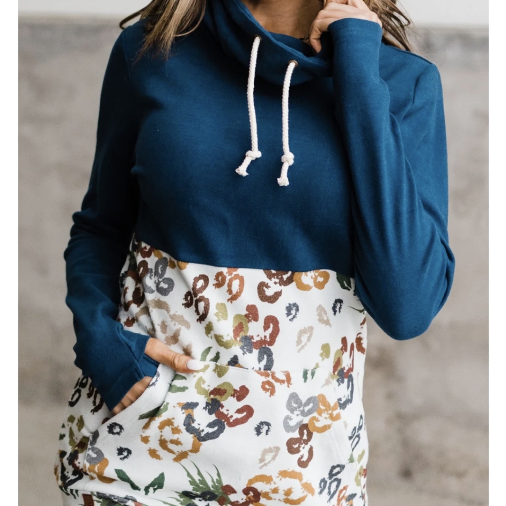 Ampersand Cowl Neck Hoodie